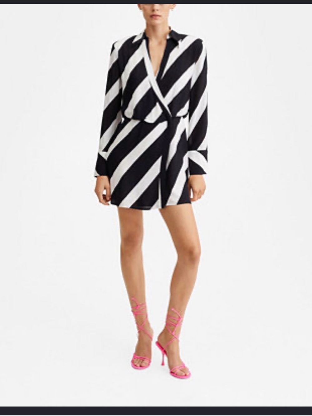 Mango Women's Striped Wrap Dress